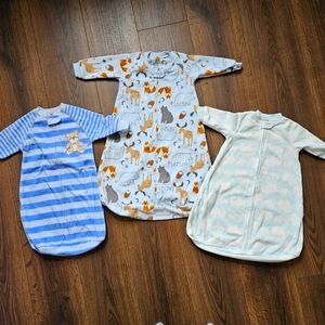 Fleece baby sleep sack bundle, sizes 0-9 months